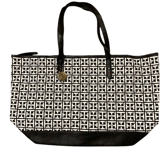 Tommy Hilfiger Black and White Large Tote - Picture 1 of 2